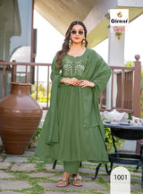 TANVI Vol 1 Mal Chanderi Anarkali Handwork 8 Pcs Set