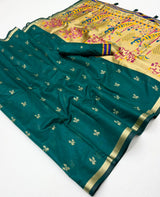 Tapti Cotton Saree with Jamdani Weaving & Zari Border-6 Pcs Set