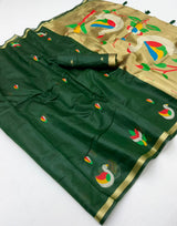 RajMata Series Jamdani Cotton Saree with Zari Border