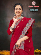 Tara Sitara Swarovski Cotton Designer Saree 8 Pcs Set – M.R. Saree Emporium