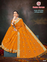 Tara Sitara Swarovski Cotton Designer Saree 8 Pcs Set – M.R. Saree Emporium
