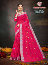 Tara Sitara Swarovski Cotton Designer Saree 8 Pcs Set – M.R. Saree Emporium
