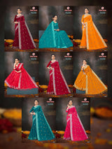 Tara Sitara Swarovski Cotton Designer Saree 8 Pcs Set – M.R. Saree Emporium