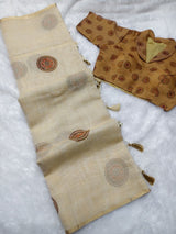 Vallabhi Digital Print Linen Silk Saree - Designer Blouse Included - Premium Printed Saree Collection - M.R. Saree Emporium