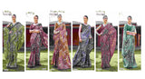 Vallabhi Ramya Georgette Fancy Print Saree With Swarovski Lace Border 8 Pcs Set - M.R. Saree Emporium