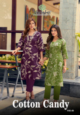 Vaniska Cotton Candy Vol 1 - 6 Pcs Set Cotton Foil Print A-Line Kurti Pant Set with Pocket - M.R. Saree Emporium