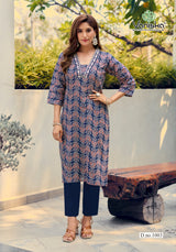 Vaniska Cotton Candy Vol 1 - 6 Pcs Set Cotton Foil Print A-Line Kurti Pant Set with Pocket - M.R. Saree Emporium