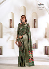 RajPath Fabrics Violet Silk 6 Pcs Set Soft Dola Silk Saree