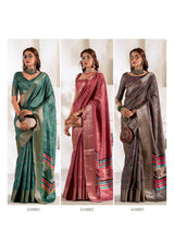 RajPath Fabrics Violet Silk 6 Pcs Set Soft Dola Silk Saree