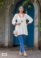 Kadlee Centuri Vol-3 – Rayon Wrinkle Kurti with Inner – 6 Designs – M.R. Saree Emporium