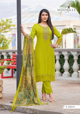 Wooglee Ehsaas 6 Pcs Set Viscose Weaving Suit with Thread & Handwork and Pure Muslin Dupatta - M.R. Saree Emporium