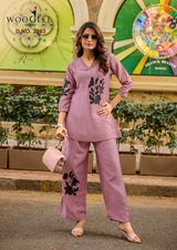 Wooglee Livonia Viscose Weaving Top with Thread Work & Heavy Rayon Bottom Suit Set - M.R. Saree Emporium
