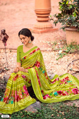 Yamini-2 Designer Saree with Contrast Border - 8 Pcs Set