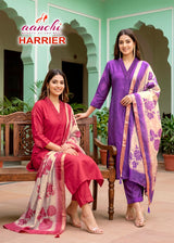 AANCHI Harrier Fancy Straight Cut Kurti Palazzo Dupatta Set