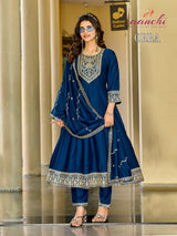 Aanchi Orra Vichitra Silk Suit Set - Embroidery Dupatta M to 2XL