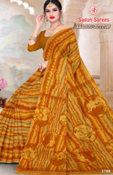 AARZOO COTTON Soft Cotton Printed Saree with Designer Pallu - 8 Pcs Set