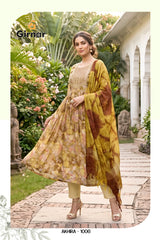 Akhira Vol 1 Kurti Pant Dupatta Set Wholesale 8 Pcs Set