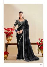 Stavan Bandhniya 9 PCS Set – Georgette Fancy Pattern with Embroidery Border & Blouse-M.R.Saree Emporium