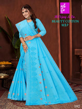 Beauty Cotton Embroidered Cotton Saree Collection - 8 Pcs Set