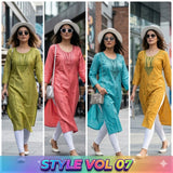 STYLE VOL 07 Women Cotton Embroidered Kurti - Casual Daily Wear