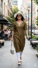 STYLE VOL 09 Women Cotton Embroidered Kurti - Casual Daily Wear