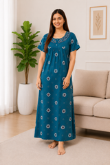 Premium Cotton Printed Nighty - 5 Pcs Set
