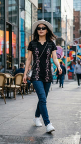 D.No 4085 Cotton Hosiery Long T-Shirt Top