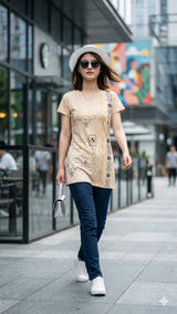 D.No 4085 Cotton Hosiery Long T-Shirt Top