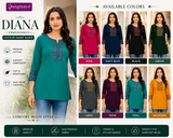 Diana Women Embroidered Cotton Short Kurti - Premium Daily Wear - M.R. Saree Emporium