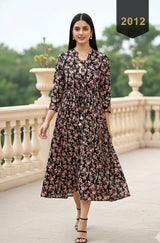Flory Vol 3 Cotton Dress for Women - Printed Stylish Long Casual Dress