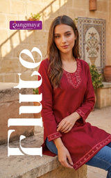 Flute Vertican Tunic Collection - 6 PCS - Embroidered Short Tops - M.R. Saree Emporium