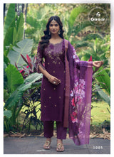 Girnar Dhvani Vol 01 Roman Silk Suit Set - Embroidered Kurti Pant Dupatta Set for Women