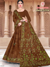 HIMANI COTTON Soft Cotton Printed Saree with Designer Pallu - 8 Pcs Set