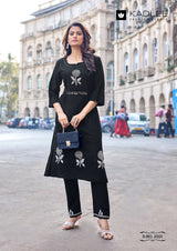 Kadlee Queen Rayon Kurti Set - 6 PCS Set - Thread Work Kurti With Bottom - M.R. Saree Emporium