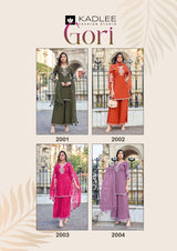 Kadlee Gori Viscose Crepe Kurti Pant Dupatta Set - 4 PCS Set - Thread Work Designer Suit - M.R. Saree Emporium