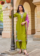 Kadlee Vaari - Fancy Designer Kurti Pant Dupatta Set 4 PCS Collection - Premium Embroidered Wear By M.R. Saree Emporium