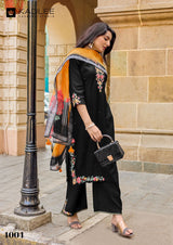 Kadlee Vaari - Fancy Designer Kurti Pant Dupatta Set 4 PCS Collection - Premium Embroidered Wear By M.R. Saree Emporium