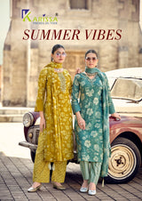 KARISSA SUMMER VIBES Cotton Suit Set with Dupatta - Mirror Work Kurti Set