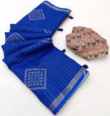Kazari Viona Linen Zari Weaving Saree Set Wholesale