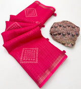 Kazari Viona Linen Zari Weaving Saree Set Wholesale