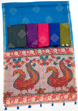 Kazari Viona Linen Zari Weaving Saree Set Wholesale