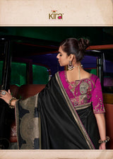 Kira Kanya Pure Silk Saree (5 Pcs Set) with Woven Pallu, Border & Designer Embroidered Blouse