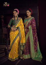 Kira Kimayra Pure Viscous Dola Saree - Handwork Blouse & Designer Lace Saree Set 5 Pcs Set