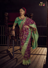 Kira Kimayra Pure Viscous Dola Saree - Handwork Blouse & Designer Lace Saree Set 5 Pcs Set