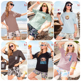 Lichi Women's Printed Cotton Hosiery T-Shirt - 6 Pcs Set