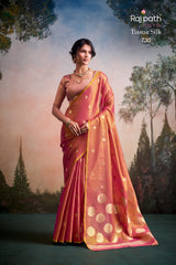 RajPath Fabrics Anvika Tissue Silk Saree with Designer Blouse - Party & Festive Wear