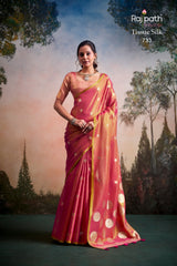 RajPath Fabrics Anvika Tissue Silk Saree with Designer Blouse - Party & Festive Wear