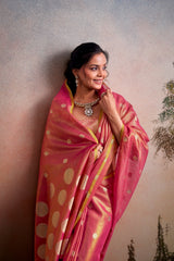 RajPath Fabrics Anvika Tissue Silk Saree with Designer Blouse - Party & Festive Wear