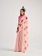 Mono.Poley Polka Pops Archie Georgette Saree - Digital Print with Fancy Latkans Set 9 Pcs Set