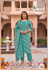 Pragyan Cotton Summry Vol 4 - Women 3PC Suit Set Daily Wear